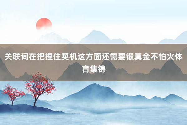 关联词在把捏住契机这方面还需要锻真金不怕火体育集锦