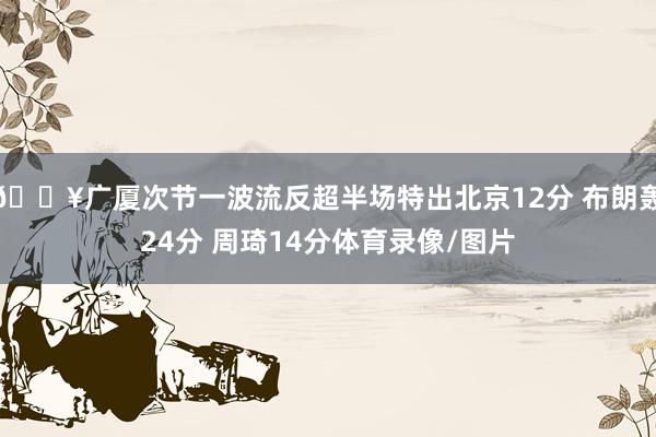 🔥广厦次节一波流反超半场特出北京12分 布朗轰24分 周琦14分体育录像/图片