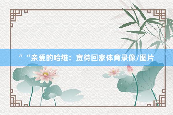 ”“亲爱的哈维：宽待回家体育录像/图片