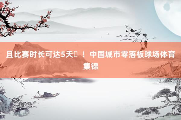 且比赛时长可达5天⏳！中国城市零落板球场体育集锦