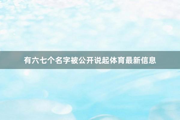 有六七个名字被公开说起体育最新信息