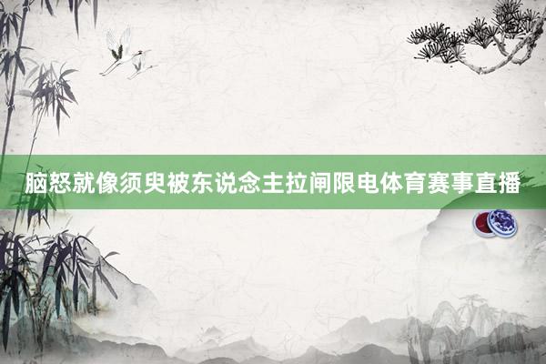 脑怒就像须臾被东说念主拉闸限电体育赛事直播