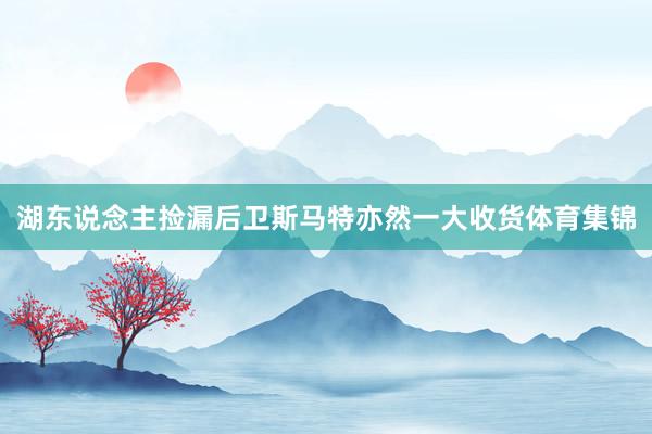 湖东说念主捡漏后卫斯马特亦然一大收货体育集锦