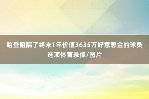 哈登阻隔了终末1年价值3635万好意思金的球员选项体育录像/图片