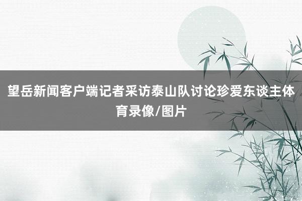 望岳新闻客户端记者采访泰山队讨论珍爱东谈主体育录像/图片
