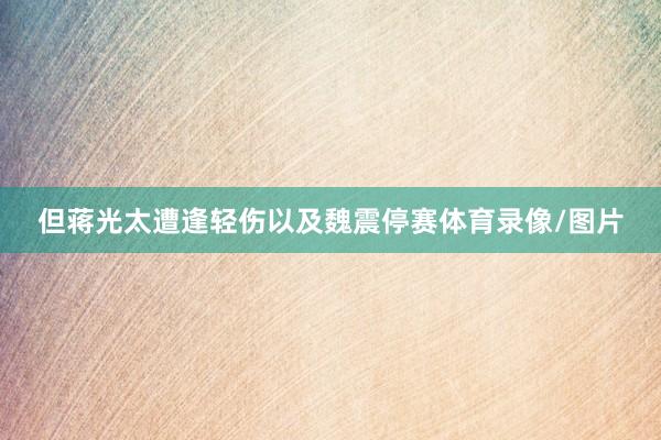 但蒋光太遭逢轻伤以及魏震停赛体育录像/图片