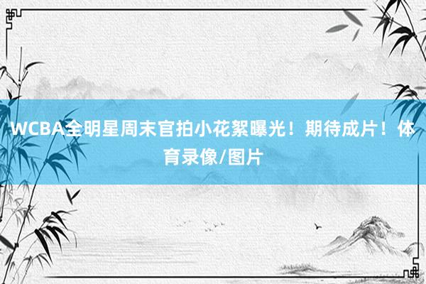 WCBA全明星周末官拍小花絮曝光！期待成片！体育录像/图片