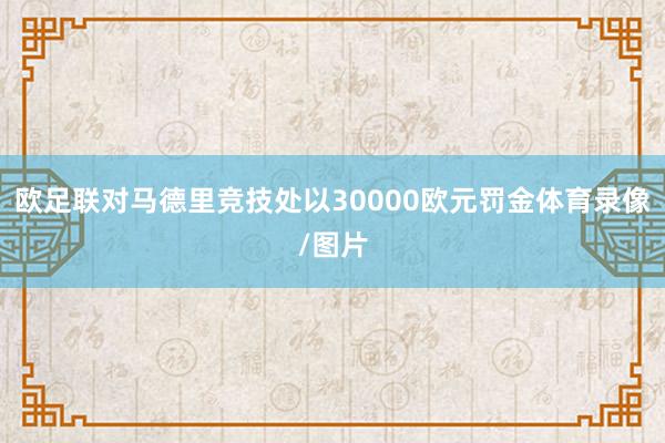 欧足联对马德里竞技处以30000欧元罚金体育录像/图片