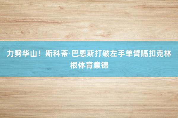 力劈华山！斯科蒂·巴恩斯打破左手单臂隔扣克林根体育集锦